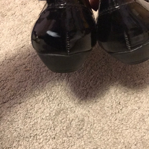 Black Patten Leather Button Flat - Picture 3 of 5